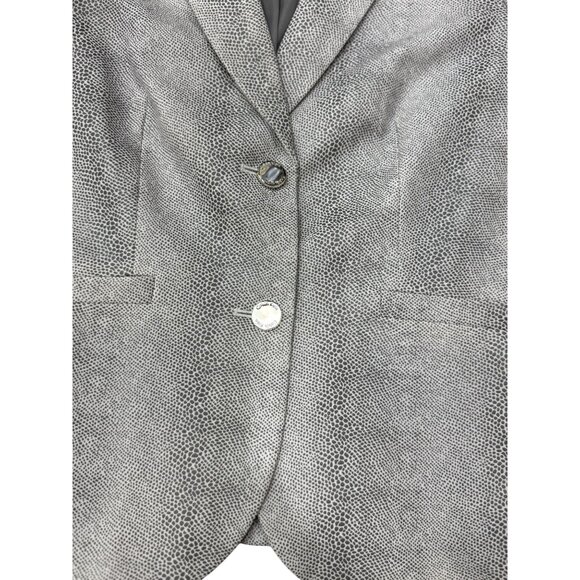 NEW Calvin Klein Blazer Jacket SZ 8 Gray White Texture Office Chic Wear Stretch - Picture 13 of 13